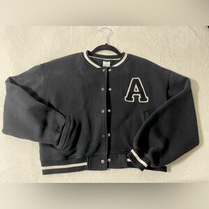 ZARA Black Varsity Jacket with Letter A
